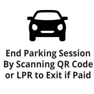 End parking session by scanning qr code or lpr to exit if paid