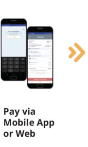 Pay via mobile app or web
