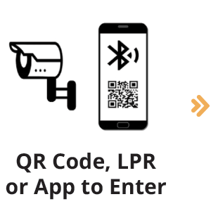 QR code lpr or app to enter